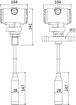 PH350液位传感器尺寸图
